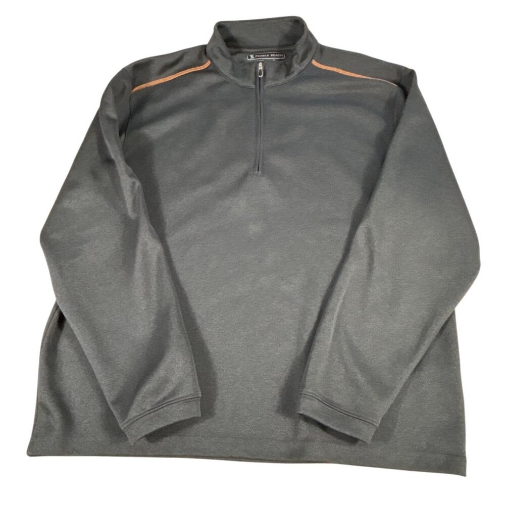 Pebble Beach Performance 1/4 Zip Pullover Gray Mens Size L Long Sleeve Outerwear